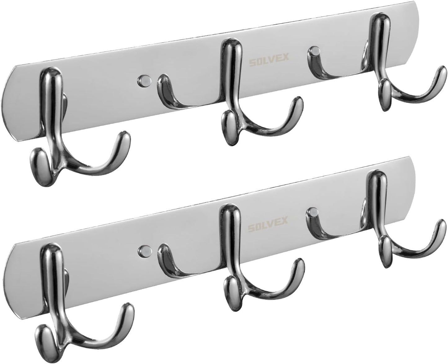 SOLVEX Coat Rack Wall Mount,2 Pack Coat Hooks Wall Mount, Hat Rack Key Holder Bag Hanger for Wall,Wall Hooks for Hanging,Purse Hanger Towel Hooks for Bathroom SP-60302-N
