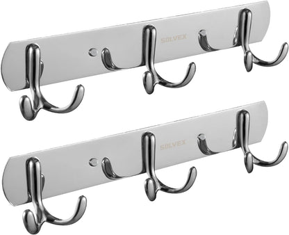 SOLVEX Coat Rack Wall Mount,2 Pack Coat Hooks Wall Mount, Hat Rack Key Holder Bag Hanger for Wall,Wall Hooks for Hanging,Purse Hanger Towel Hooks for Bathroom SP-60302-N