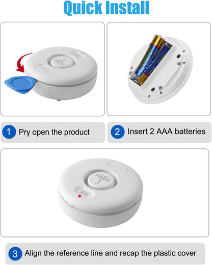 5 Pack Water Leak Alarm Detector, 120dB Loud Alert Water Sensor, IP66 Waterproof, Sensitive Leak and Drip Alert, Easy Installation for Home, Basement Flood Prevention, Bathroom, Sink, Laundry