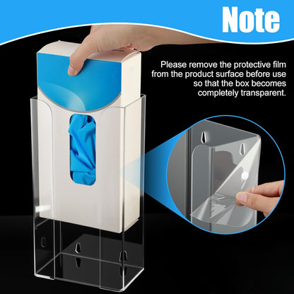 Weysat 2 Pcs Acrylic Glove Box Holder Dispenser Glove Holder for Wall Mount Acrylic Rack Wall Floating Mask Dispenser for Medical Latex Rubber Disposable Mitten Boxes(Clear,Horizontal Style)
