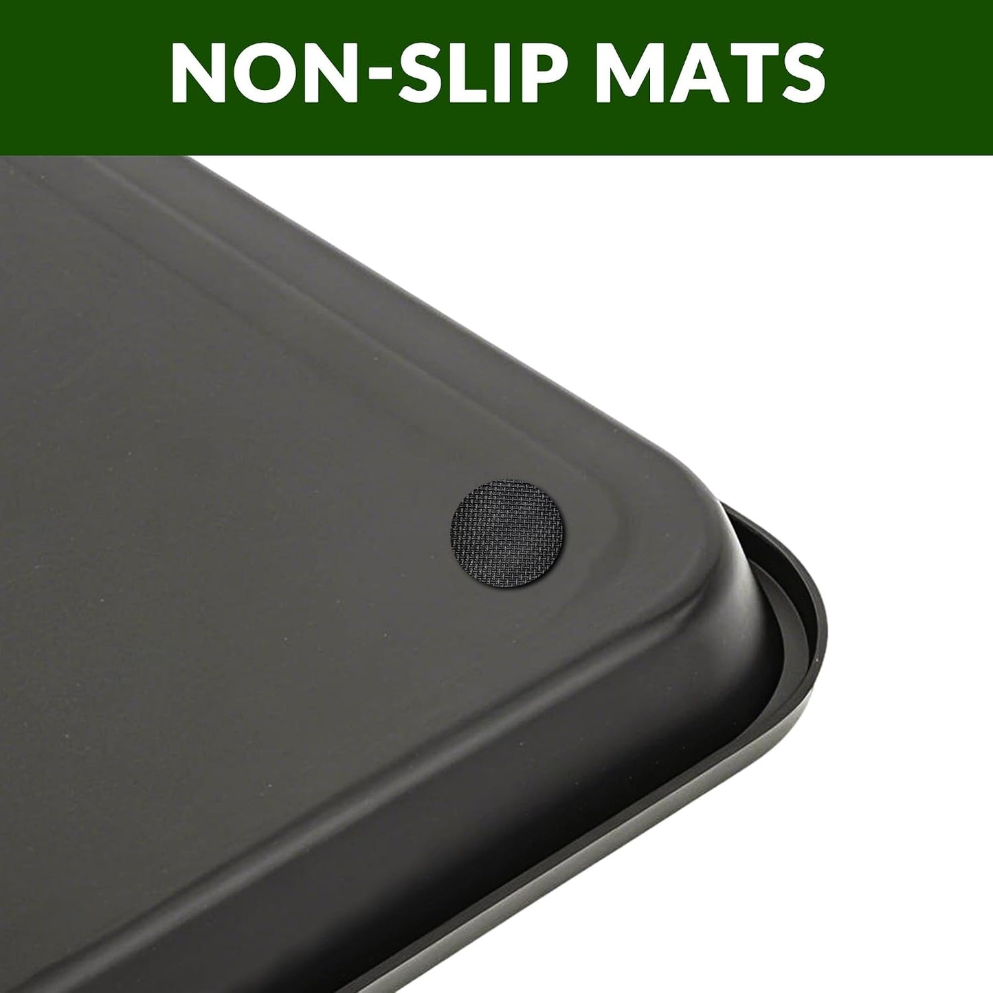 Finorder Multi-Purpose Boot Trays, Set of 2 Black All Weather Heavy Duty Shoe Trays, Pet Feeding Mat, Use for Indoor and Outdoor, 30" x 15" x 1.2"