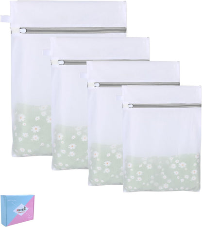 Mesh Laundry Bags, Mesh Wash Bags, Durable Mesh Structure with Strong Zipper, Suitable for Underwear, Delicate Clothes, Pants, Shoes, Socks Washing (Small Fine Mesh, XS 10 * 12in*4pcs)