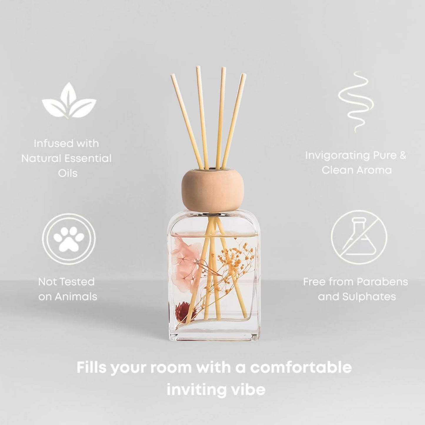 Reed Diffuser Set Gardenia Floral, 3.4 fl oz - Elegant Home Fragrance with Sticks - Long-Lasting Scented Oil Reed Diffuser for Bedroom, Bathroom Shelf Decor & Living Room(Gardenia Floral)