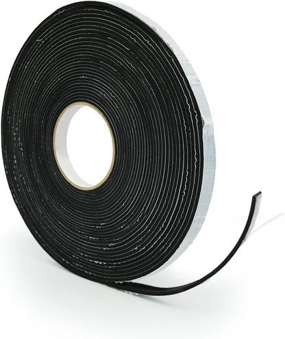 Alenor EPDM Black Foam Insulation Tape Self Adhesive 1/8"x1" x 50' Ft –Pack of 1- Weather Stripping for Doors & Windows,Soundproofing,Door Seal,Weatherstrip,Pipe Cooling,Air Conditioning Seal Strip