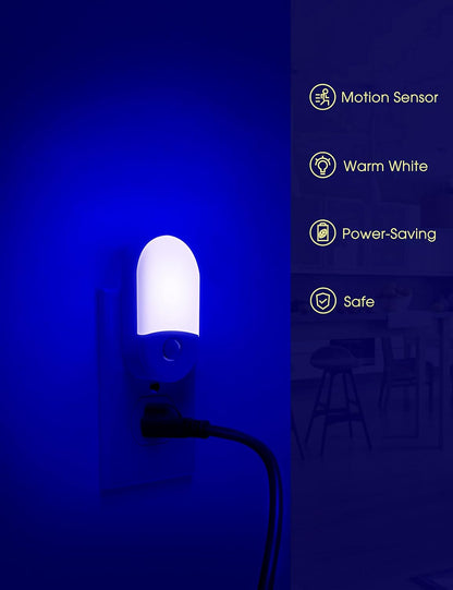 L LOHAS LED Motion Sensor Night Light, 2Pack, Motion Activated Night Light, Night Lights Plug into Wall Motion Sensor, 3000K Warm White, Adjustable Brightness 30/60LM, for Kids Adults Bathroom Bedroom