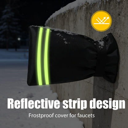 Outdoor Faucet Covers for Winter, 2026 New Insulated Spigot Cover, Waterproof Hose Bib Covers for Freeze Protection - 9.8" x 6.3" (Black, 2pcs)