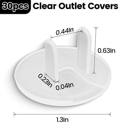 MOJOTORY Clear Outlet Covers for Baby Proofing, 30pcs | Invisible Design, Plug Protector Covers, Electrical Outlet Child Safety Covers, Durable, For Home School and Daycares