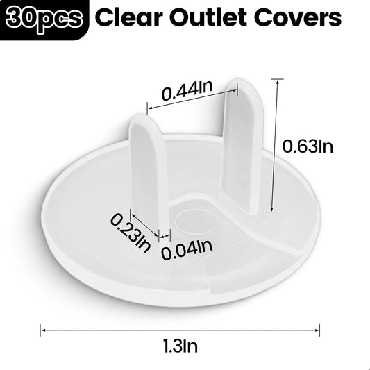 MOJOTORY Clear Outlet Covers for Baby Proofing, 30pcs | Invisible Design, Plug Protector Covers, Electrical Outlet Child Safety Covers, Durable, For Home School and Daycares