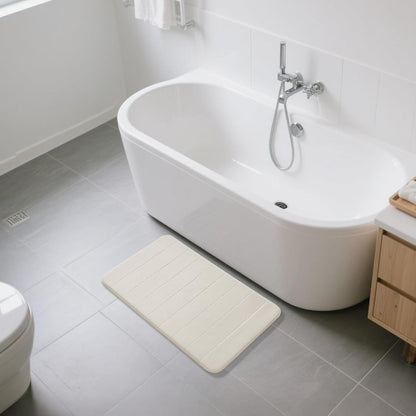 Yimobra Memory Foam Bath Mat, Super Soft Absorbent Bathroom Rug Non Slip, Quick Dry, Machine Washable Floor Carpet for Tub Shower, Home Decor Accessories, 24x17, Grey