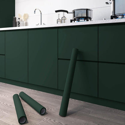 Dimoon 118''x17.7'' Green Peel and Stick Wallpaper Contact Paper Modern Self Adhesive Wall Paper Removable Renter Friendly Textured Solid Color Shelf Cabinet Vinyl Roll (118''x17.7'',Dark Green) - Colors B