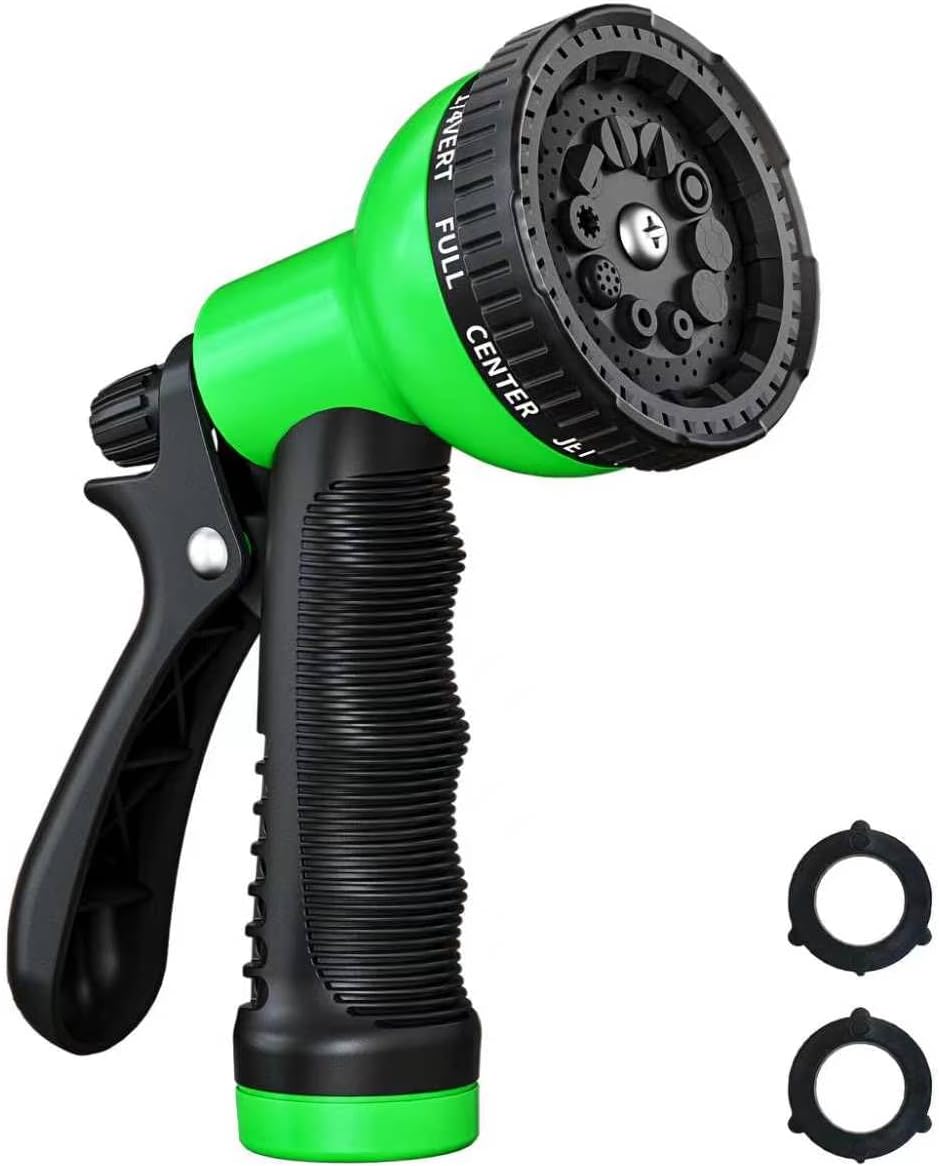 Besiter Garden Hose Nozzle Sprayer: 2 Pack 10 Watering Patterns Spray Nozzles Heavy Duty Hose Head Hose Attachment