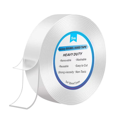 Nano Adhesive Tape, Double Sided Tape Heavy Duty, Nano Tape,Multipurpose No-Trace Removable Glue Tape,Washable Strong Sticky Wall Tape Strips for Paste Items,Household (3M/9.84FT)