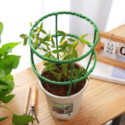 12 Pieces Plant Support Plant Stakes Plastic Cage Holder Small Plant Support Ring for Potted Plants, Stackable 3 Tier Garden Flower Support, Indoor and Outdoor Plants, 5.5" Wide x 5.5" High