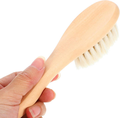 Laundry Stain Brush with Natural Soft Boar Bristles for Delicate Fabrics, Knitwear, Cotton and Linen Clothes, Soft Bristle Fabric Cleaning Brush for Laundry Stain Removal