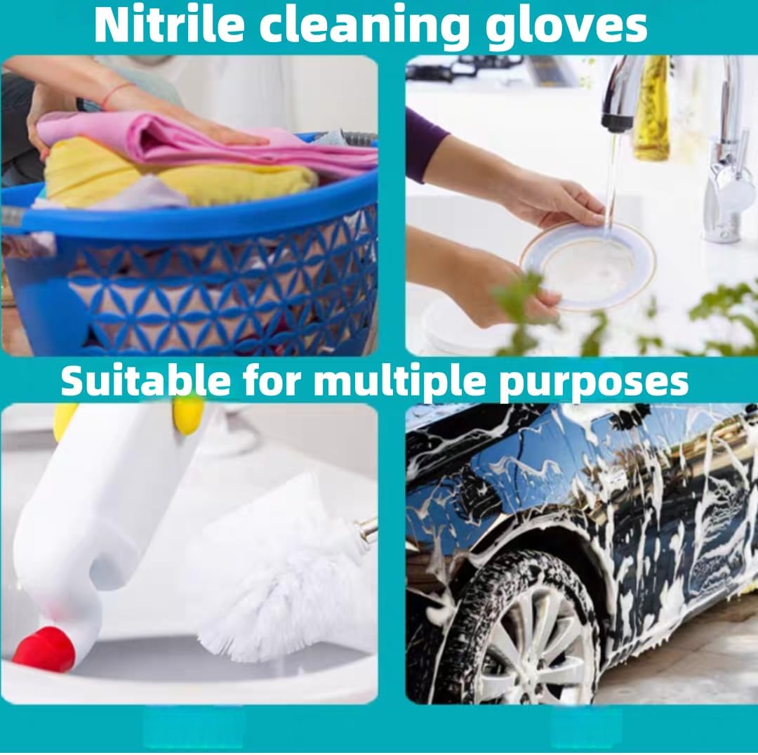 White Nitrile Rubber Gloves Large, Long Sleeve Thickened Reusable,18inch Household Cleaning, Dishwashing, Cooking