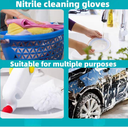 White Nitrile Rubber Gloves Large, Long Sleeve Thickened Reusable,18inch Household Cleaning, Dishwashing, Cooking
