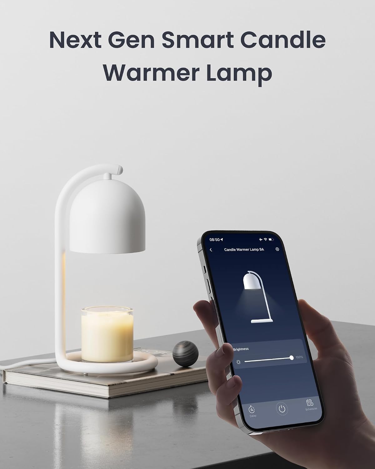SwitchBot Smart Candle Warmer Lamp with Timer & Voice Control — Dimmable Flameless Candle Wax Melter, Matter-Enabled for Apple Home & Alexa, Birthday & Mother's Day, Gift for Women, Home Decor