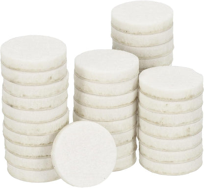 uxcell 32Pcs Non Slip Furniture Pads, 3" Round Self Adhesive Felt Bumpers Noise Reducing Furniture Feet Floor Protector for Chairs Tables Furniture Legs (White 0.2" Thick) - Colors B