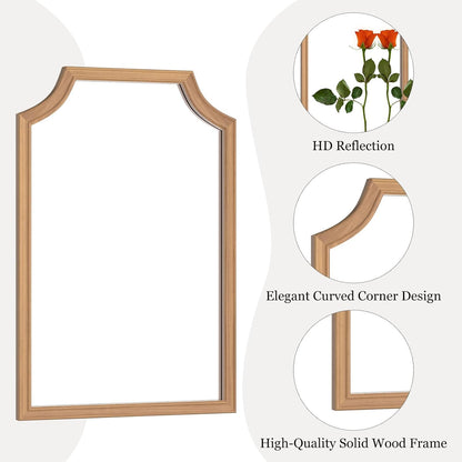 WallBeyond Full Length Mirror Wall Mounted 65"x22", Rustic Wooden Frame Floor Mirror, Large Full Body Mirror for Bedroom, Leaning or Hanging Against Wall, Natural
