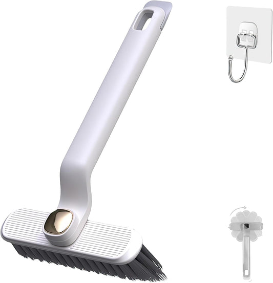 Multi-Function Rotating Crevice Cleaning Brush, 360-Degree Rotating Crevice Household Cleaning Brushes, No Dead Corners Hard Bristle Crevice Gap Brush Tool for Bathroom Household Kitchen (White)