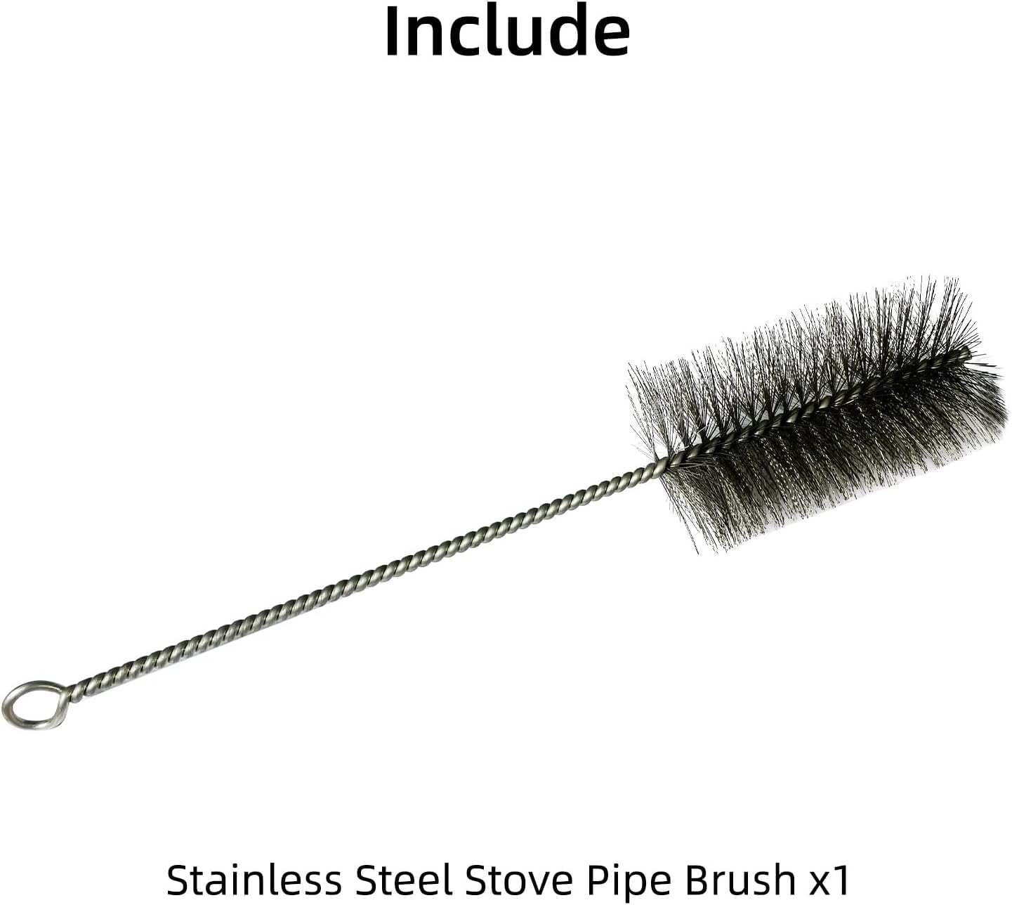 Tent Wood Stove Pipe Cleaning Brush with Stainless Steel Bristles, Chimney Cleaning Wire Brush for All Kinds of Pipe Cleaning (7cm/2.8in)