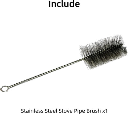 Tent Wood Stove Pipe Cleaning Brush with Stainless Steel Bristles, Chimney Cleaning Wire Brush for All Kinds of Pipe Cleaning (7cm/2.8in)