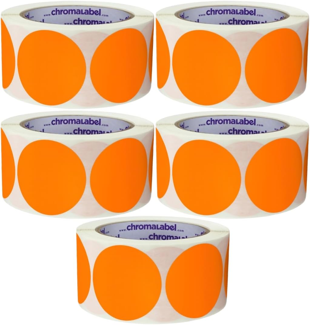 ChromaLabel 2 inch Color-Code Dot Labels | 500/Roll (Yellow)