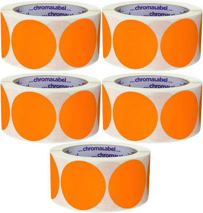 ChromaLabel 2 inch Color-Code Dot Labels | 500/Roll (Yellow)