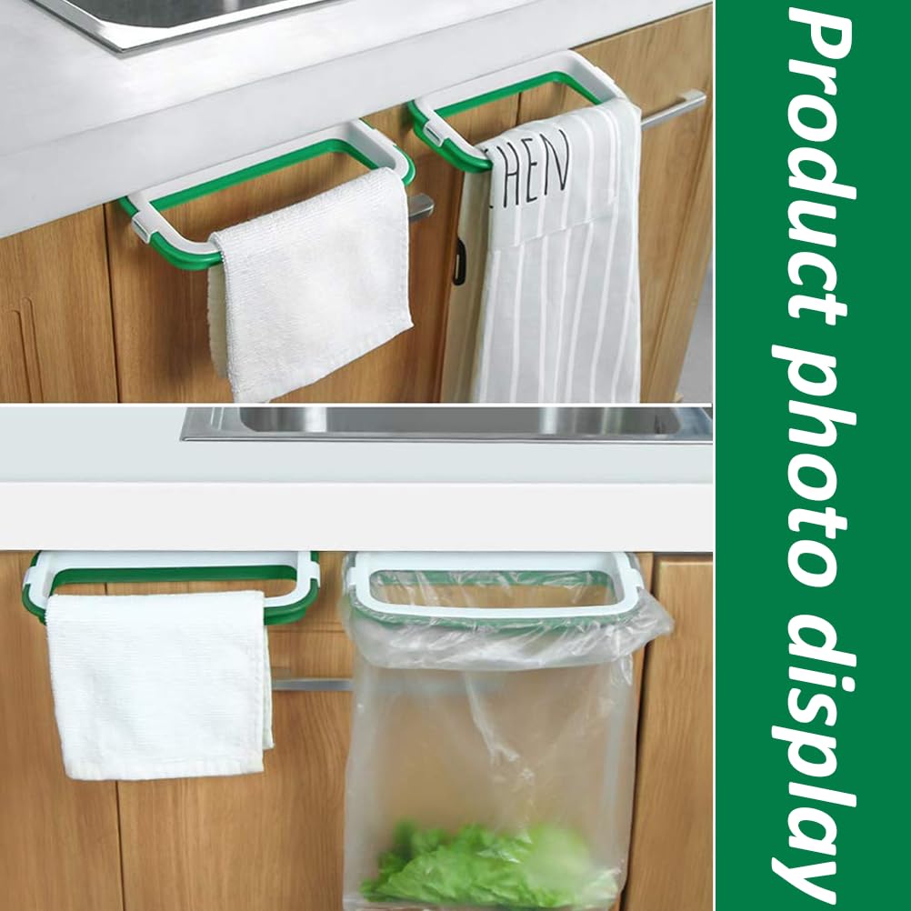 VinBee 5 PCS Portable Trash Bag Holder Hanging Trash Garbage Bag Holder Hanging Kitchen Cupboard Door Back Style Stand Trashes Garbage Bags Storage Rack for Kitchen Cupboard