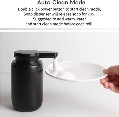 Automatic Foaming Soap Dispenser, Rechargeable Touchless Foam Hand Soap Dispenser for Bathroom, Soap Pump for Kitchen, Water-Resistant, Xmas Gift 10oz