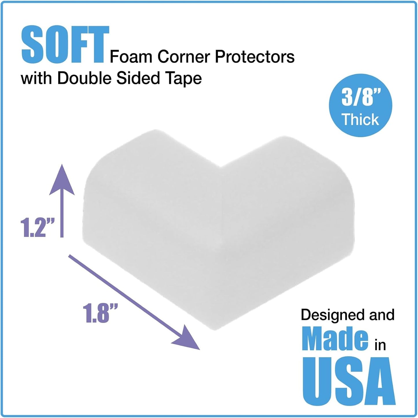 KidKusion 4-Piece Safety Corner Cushion, Black, Child Proofing Corner Guard, Made in USA, Child Safety, Home Furniture Safety Bumper, Baby Proof Table Protector, 4 Count (Pack of 1)
