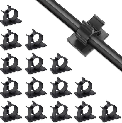 Viaky 30 Pcs Black Cable Wire Clips Adjustable Nylon Wire Holder Adhesive Cable Management Suitable for Maximum Diameter 0.6 inch (15.4mm) Cables