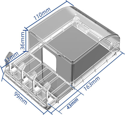 Weatherproof Outdoor Outlet Cover Box Waterproof Electrical Socket Protector Plug Cover Guard with Hook for Home, Bathroom,Outside(Transparent)