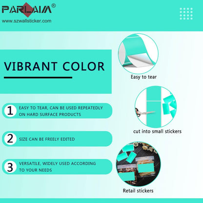 PARLAIM 3 X 5 Inch Rectangle Adhesive Color Coding Stickers,Square Inventory Stickers -250 Per Dispenser Box (Fluorescent Green)