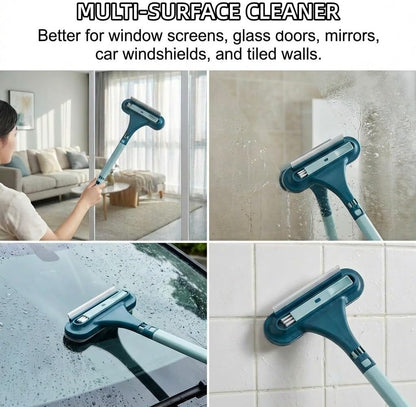 2 in 1 Window Screen Cleaning Brush, 2026 Upgraded Window Screen Cleaning Brush, Double-Sided, Suitable for Both Wet and Dry Use; Ideal for Windows and Glass (Green+Blue)