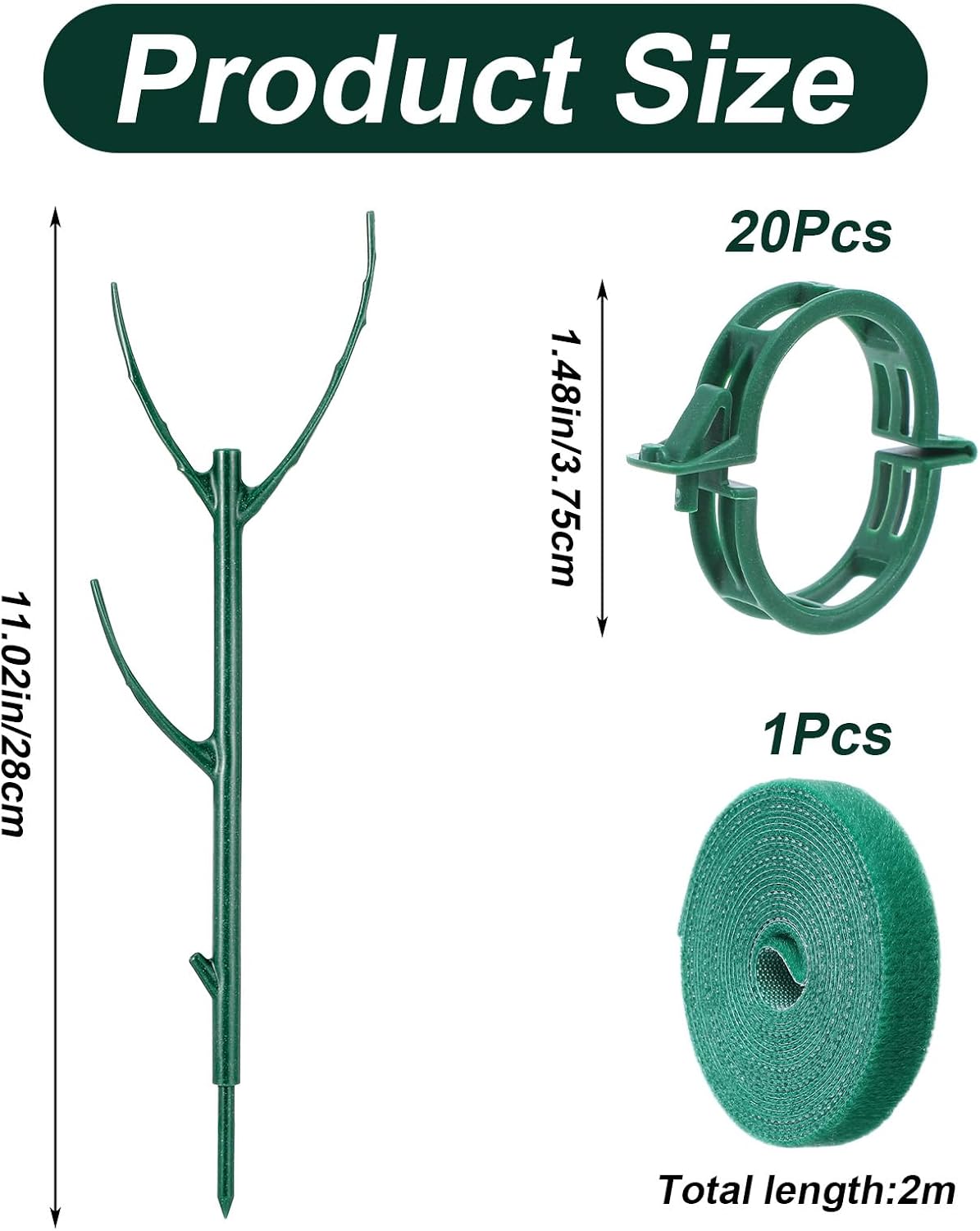 5 Pack Stackable Plant Support Stakes Monstera Plants Support Vine Plant Sticks Stakes with Plants Clips Ties Pothos Climber Supports for Indoor Outdoor Vine Orchid Perfect Moss Pole Replacement