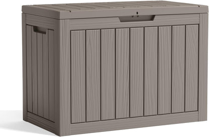 230 Gallon Large Outdoor Storage Box Waterproof, UV Resistant Resin Deck Box with Hydraulic Rod & Lockable Latch for Patio Furniture, Outside Storage Box for Garden Tools, Patio Cushions, Black