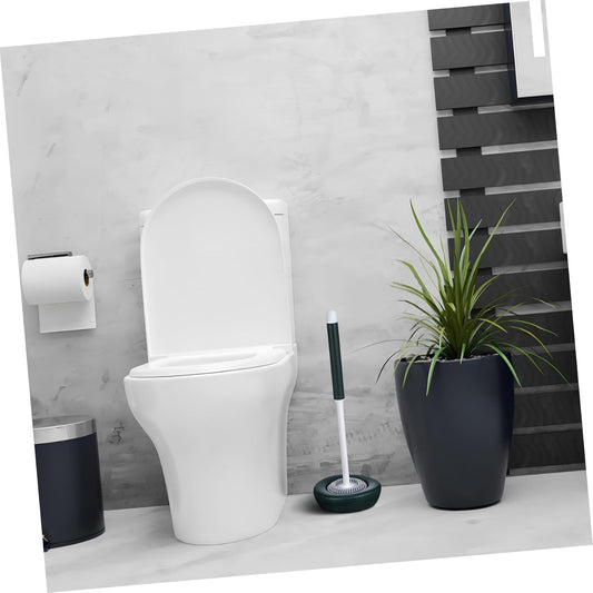 Alipis 1set Silicone Toilet Brush Holder Modern Design Scratch Bristles for Cleaning Quick-Drying Base Household Cleaning Accessories