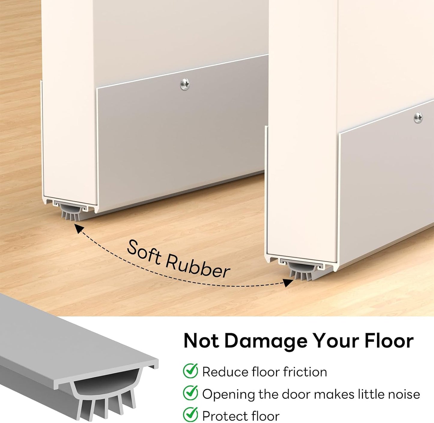 1-3/4" x 36" U-Shaped Door Sweep with Kick Plate, Aluminum Screw-On Draft Stopper, Weather Stripping Seal for Interior Exterior Doors, Blocks Dust Drafts(Black)