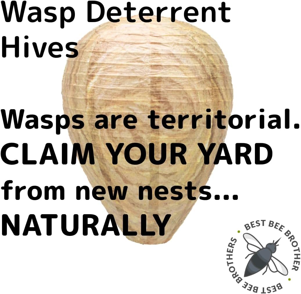 Best Bee Brothers Wasp Nest Decoy, 2 Pack | Collapsible, Fake Wasp Nest, Deterrent for Wasps and Yellowjackets