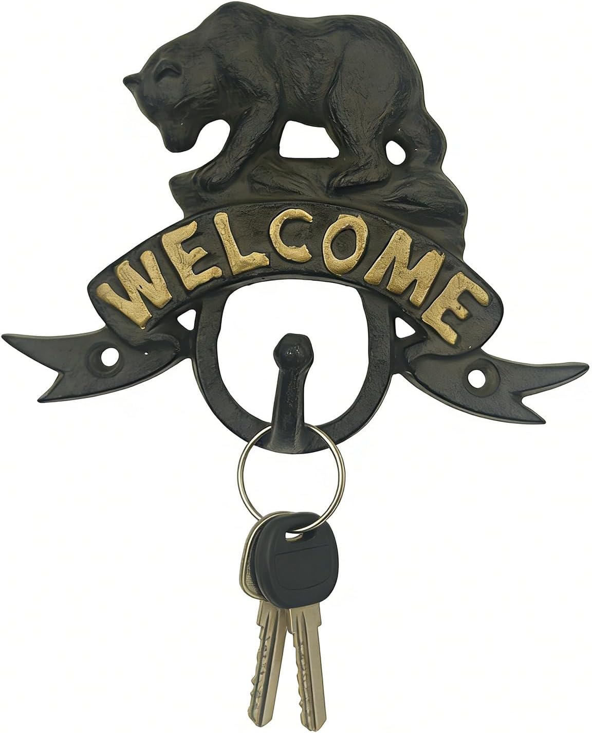 Coat Hooks Wall Mounted, Rustic Bat Key Hook Holder, Heavy Duty Decorative Black Wall Hooks for Mudroom, Towels, Hat Rack, Purse Hooks, Cast Iron Decorative ‎Antique Black Hooks