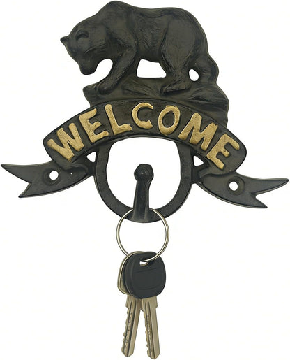 Coat Hooks Wall Mounted, Rustic Bat Key Hook Holder, Heavy Duty Decorative Black Wall Hooks for Mudroom, Towels, Hat Rack, Purse Hooks, Cast Iron Decorative ‎Antique Black Hooks
