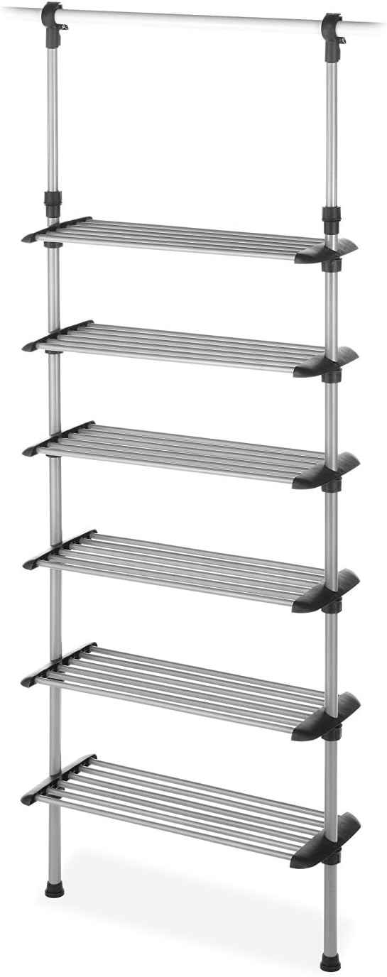 Whitmor 5 Section Closet Organizer - Hanging Shelves with Sturdy Metal Frame, White