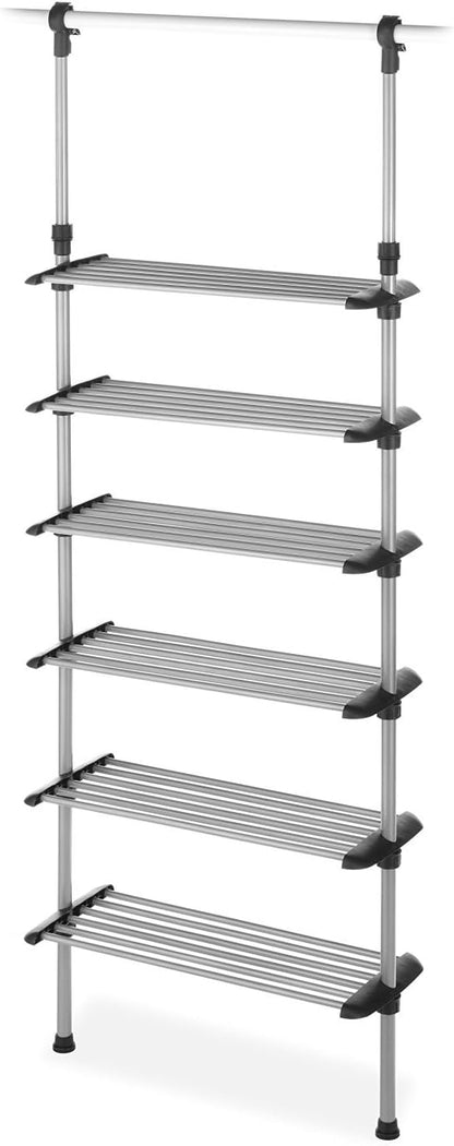 Whitmor 5 Section Closet Organizer - Hanging Shelves with Sturdy Metal Frame, White