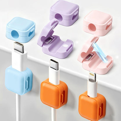 Art3d 8 Pack Magnetic Cable Clips, White Cable Management Accessories, Cord Smooth Adjustable & Adhesive Backing Cord Organizer for Office Home Organization, Desk, Wall, Nightstand, Phone, Car