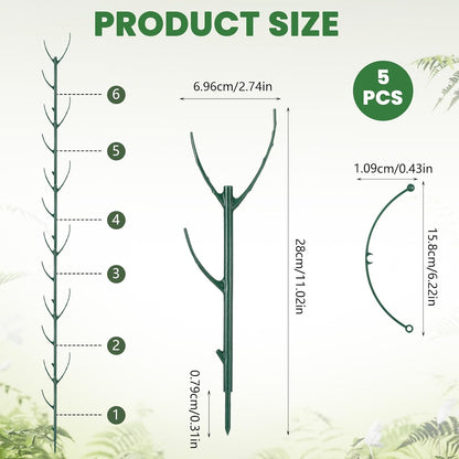 5 Pack Monstera Plants Support Stackable Plant Support Stakes Pothos Climber Supports Vine Plant Sticks Stakes with Plants Clips Ties for Indoor Outdoor Vine Orchid Perfect Moss Pole Replacement