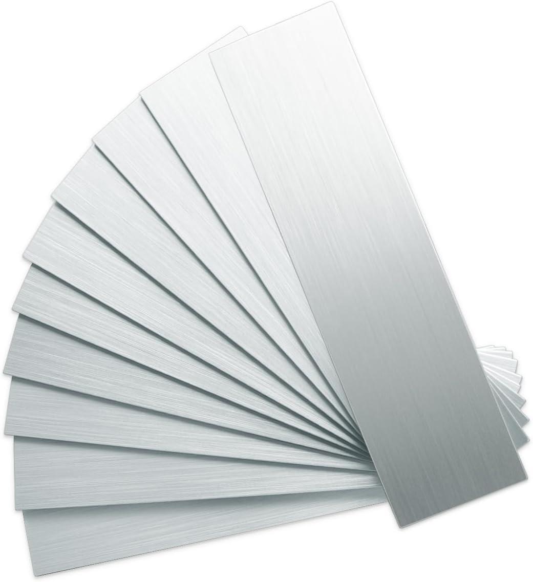 AULIGET 40-Piece Polished White Marble with Gold Peel and Stick Backsplash Wall Tiles, 3" x 12" PVC Faux Stone Stick on Tiles for Backsplash Kitchen, Bathroom, Laundry Room, Camper, Fireplace