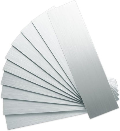 AULIGET 40-Piece Polished White Marble with Gold Peel and Stick Backsplash Wall Tiles, 3" x 12" PVC Faux Stone Stick on Tiles for Backsplash Kitchen, Bathroom, Laundry Room, Camper, Fireplace
