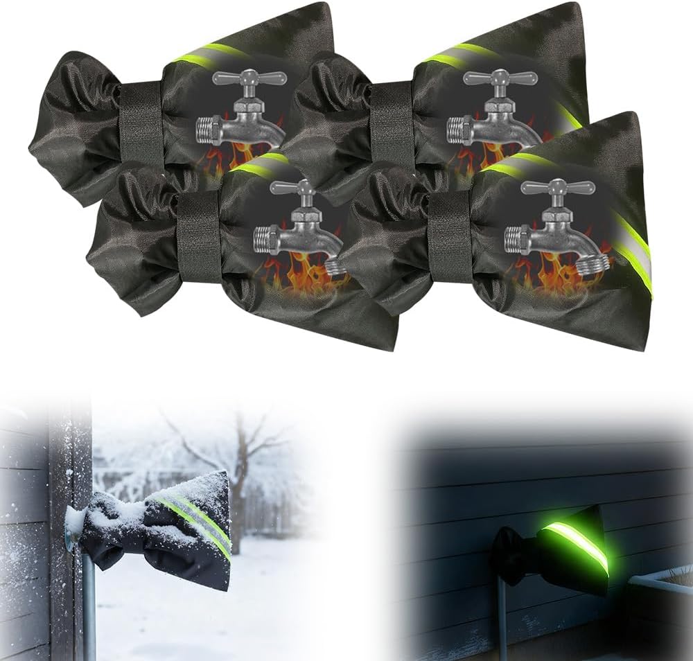 2 Pcs Outdoor Faucet Covers for Winter, 2026 Upgraded Outside Faucet Cover Freeze Protection, 6.7'' x 8.2'' Insulated Spigot Cover Waterproof Hose Bib Covers for Garden Yard