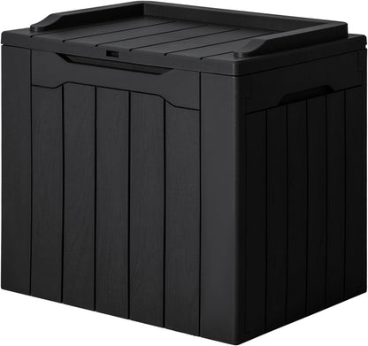 JUMMICO 31 Gallon Resin Deck Box Waterproof Indoor Outdoor Storage Boxes for Patio Furniture Cushions and Garden Tools (Brown)